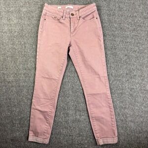 LC‎ Lauren Conrad Cuffed Skinny Jeans Women's Size 2 Pink Casual Denim Pants